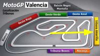 Tribüne Gelb MotoGP Valencia<br> Ricardo Tormo Rennstrecke