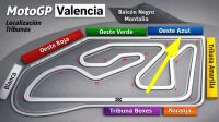 Tribüne Blau MotoGP Valencia<br> Ricardo Tormo Rennstrecke