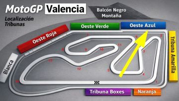 Tribüne Blau MotoGP Valencia<br> Ricardo Tormo Rennstrecke