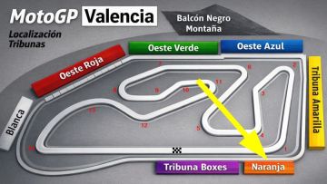 Tribüne Orange MotoGP Valencia<br> Ricardo Tormo Rennstrecke