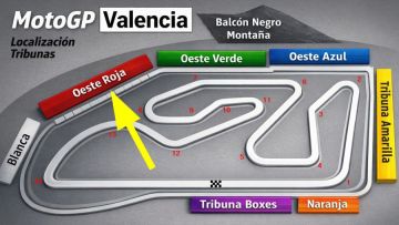 Tribüne Rot MotoGP Valencia<br> Ricardo Tormo Rennstrecke