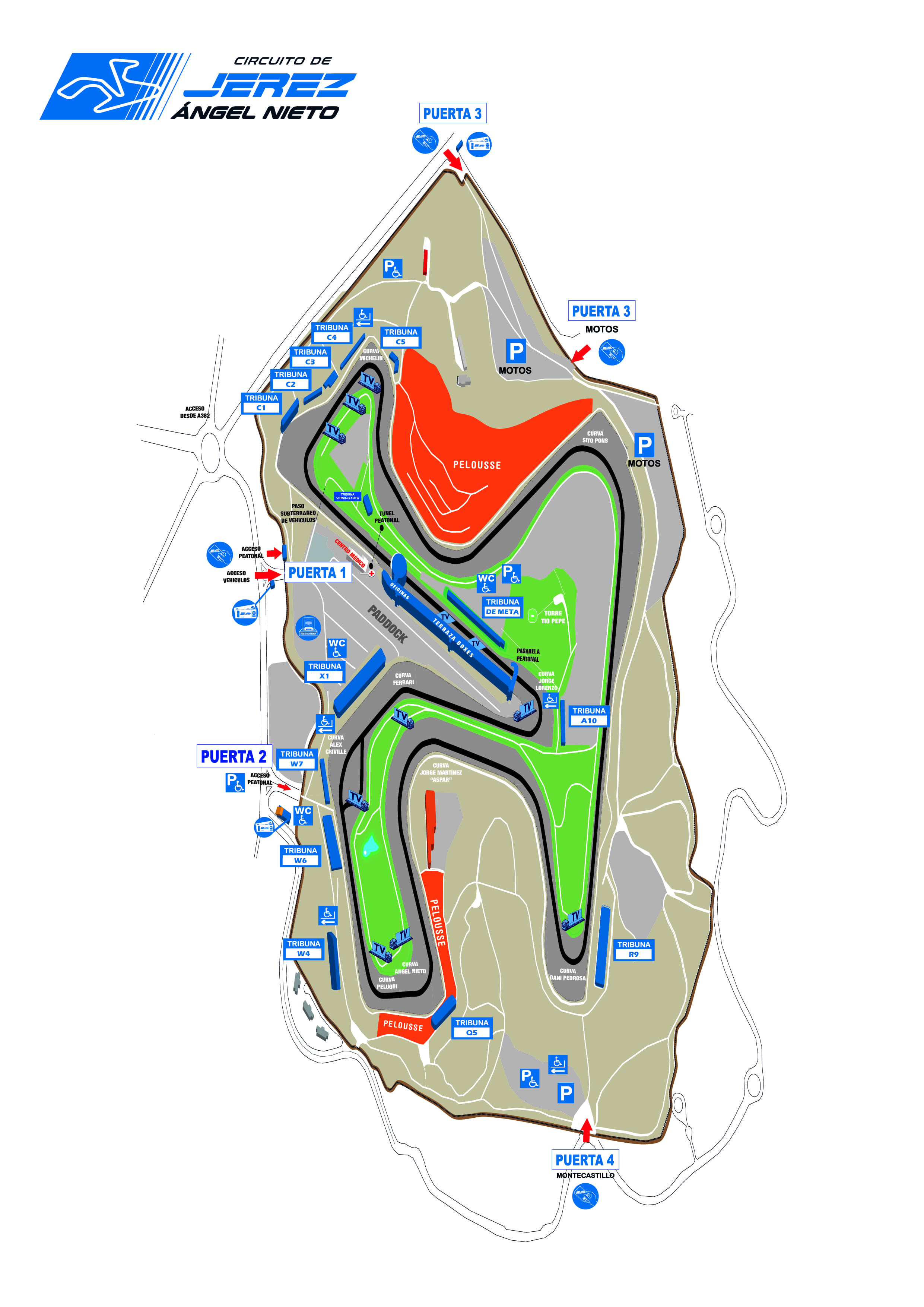 Plano tribunas circuito de Jerez