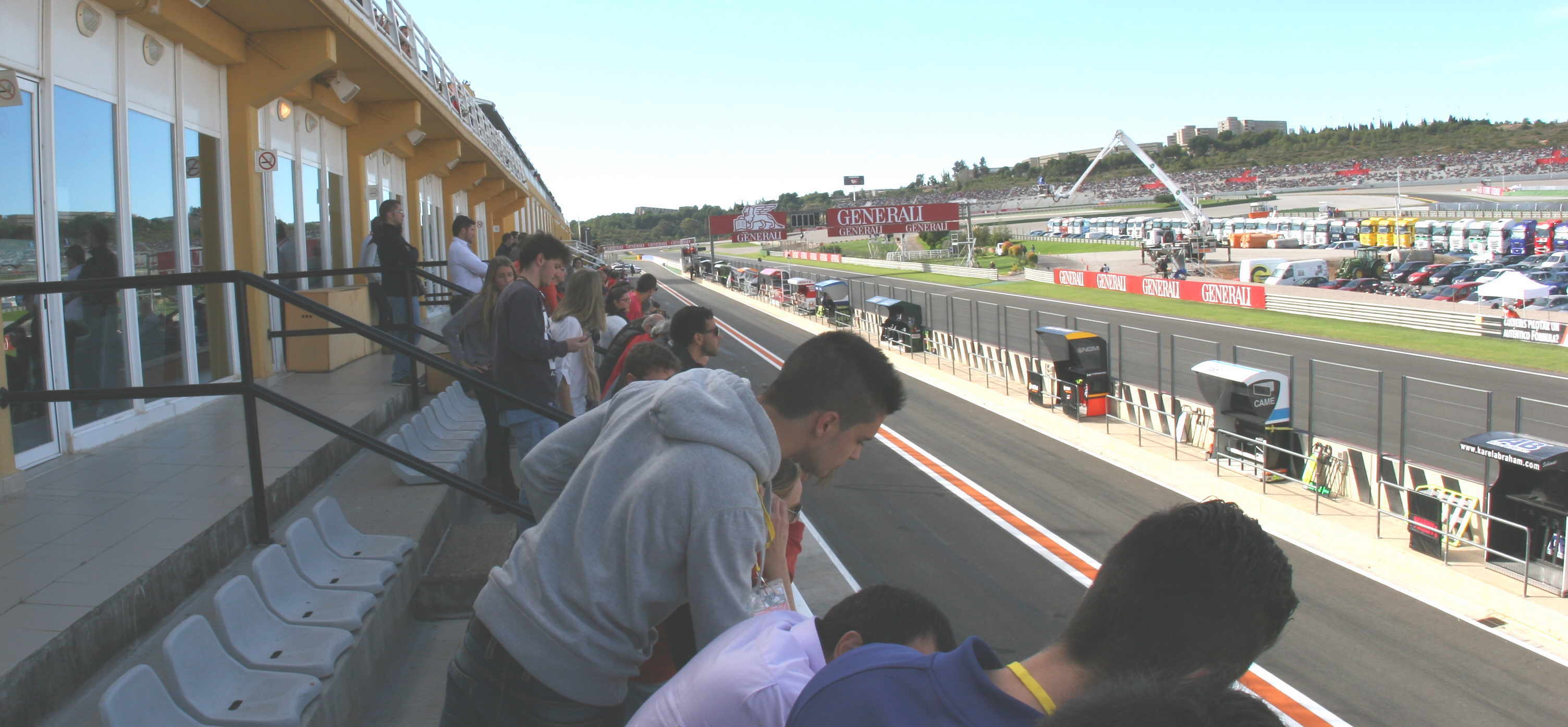 Aussicht von einer VIP Loge der Ricardo Tormo Rennstrecke in Cheste